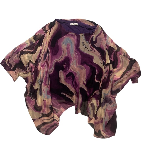 Gigi Moda SETA MARBLE INK PRINT KAFTAN top poncho - Picture 2 of 8